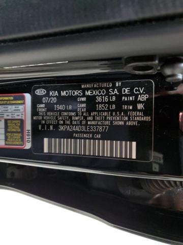 2020 Kia Rio Lx VIN: 3KPA24AD3LE337877 Lot: 57854064