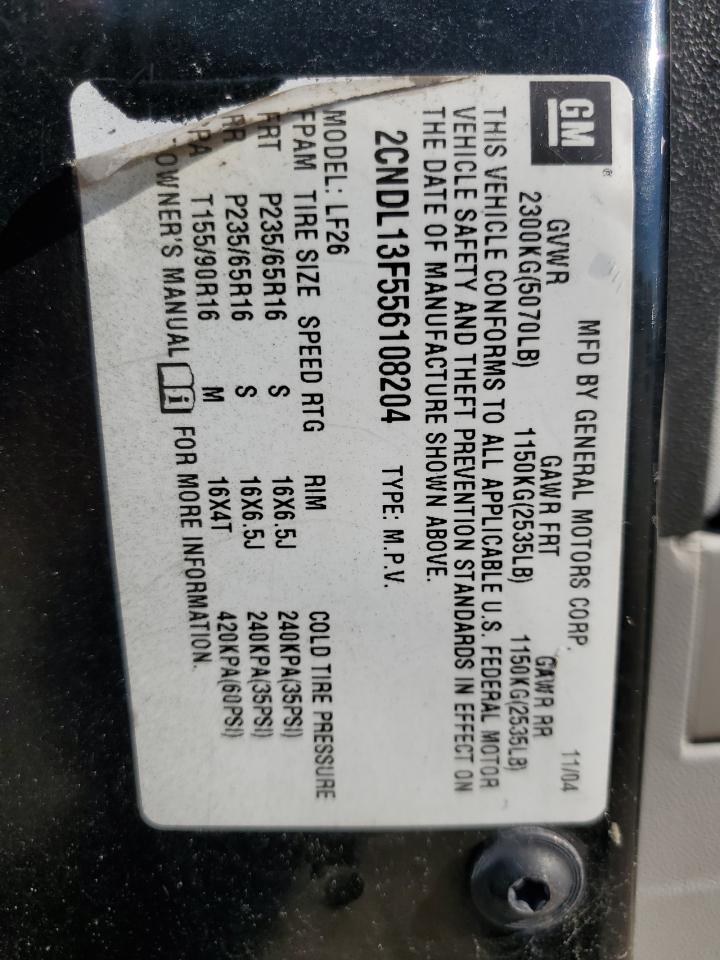 2CNDL13F556108204 2005 Chevrolet Equinox Ls