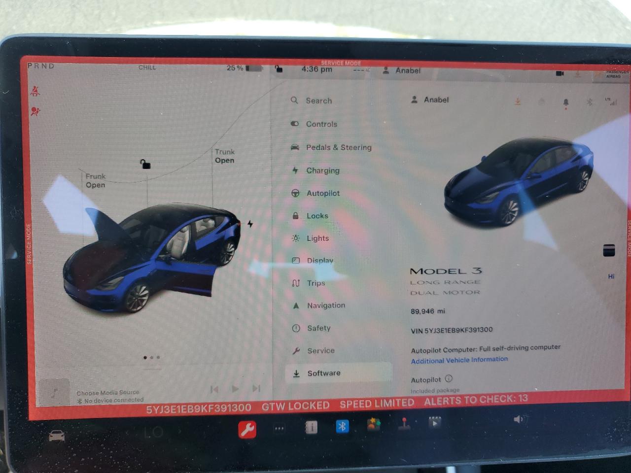 5YJ3E1EB9KF391300 2019 Tesla Model 3