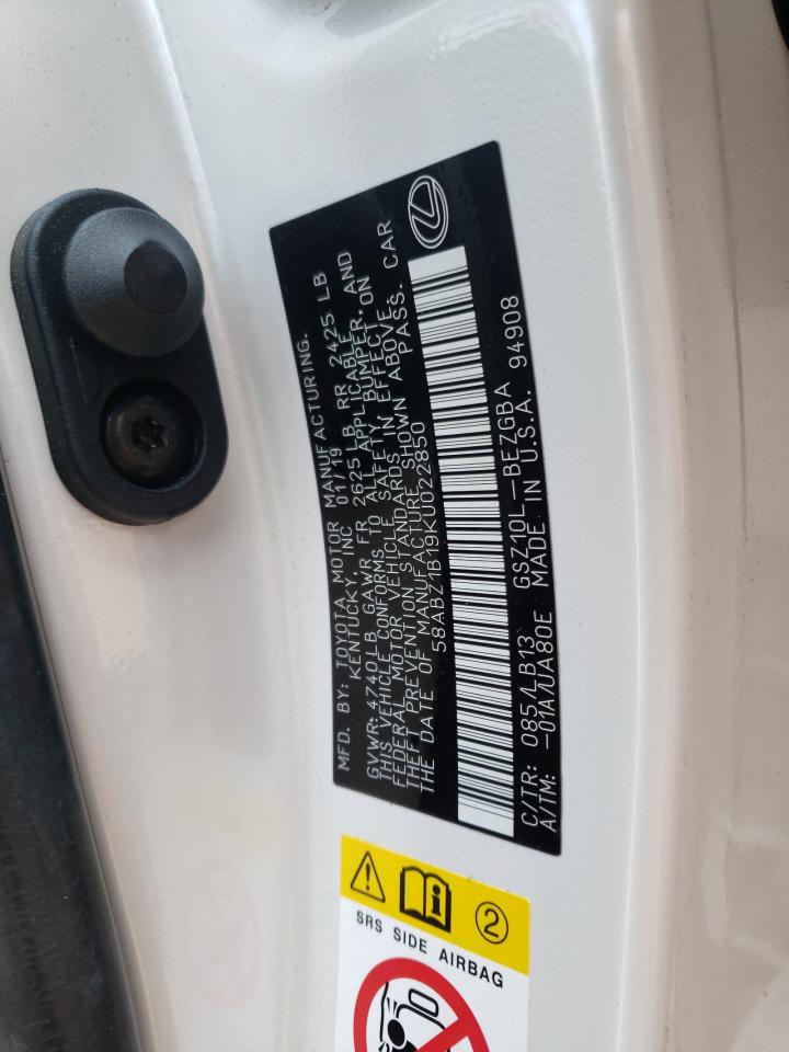 58ABZ1B19KU022850 2019 Lexus Es 350