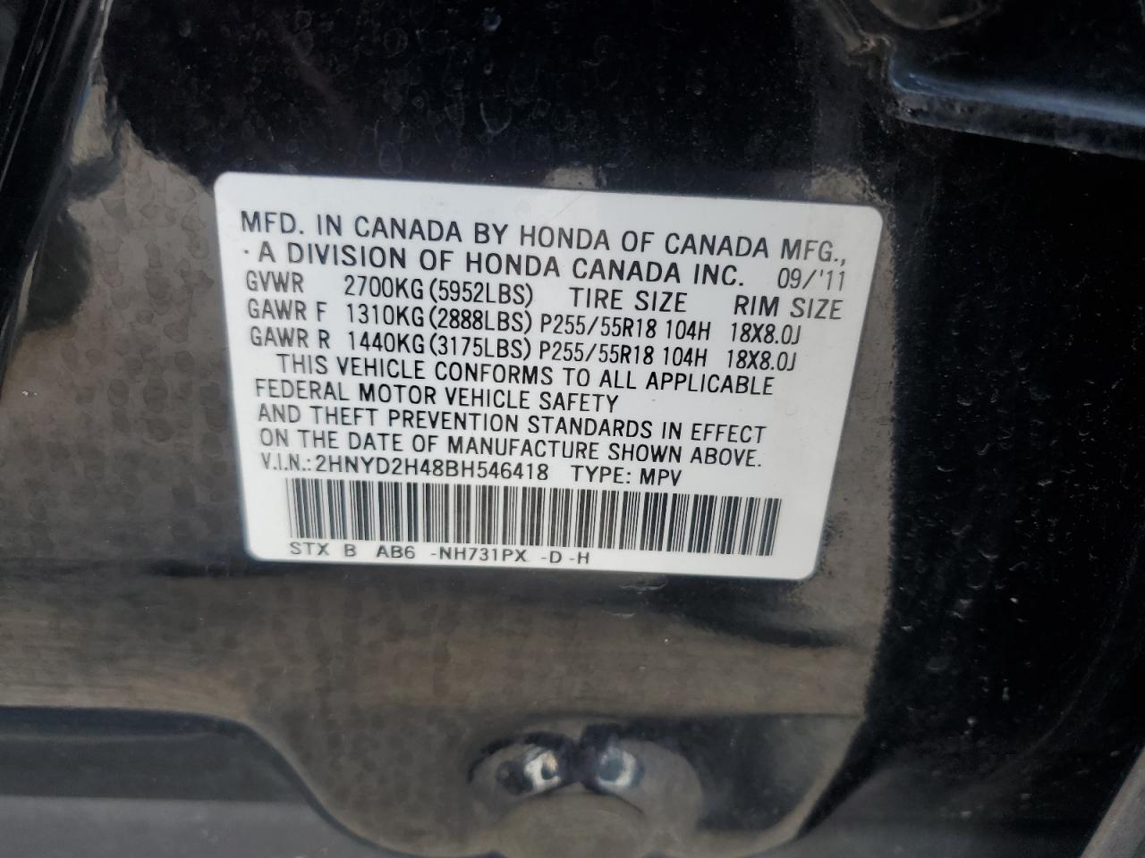 2HNYD2H48BH546418 2011 Acura Mdx Technology
