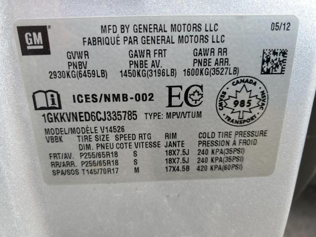 2012 GMC Acadia Sle VIN: 1GKKVNED6CJ335785 Lot: 57780864