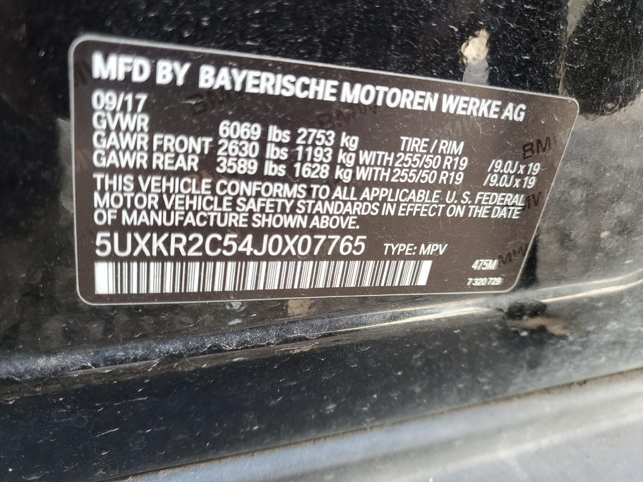 5UXKR2C54J0X07765 2018 BMW X5 Sdrive35I