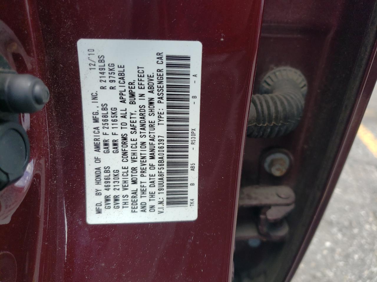 19UUA8F56BA006397 2011 Acura Tl