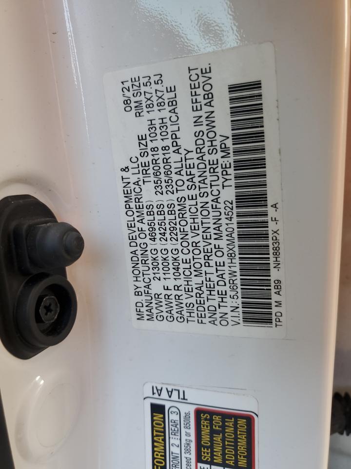 5J6RW1H8XMA014522 2021 Honda Cr-V Exl