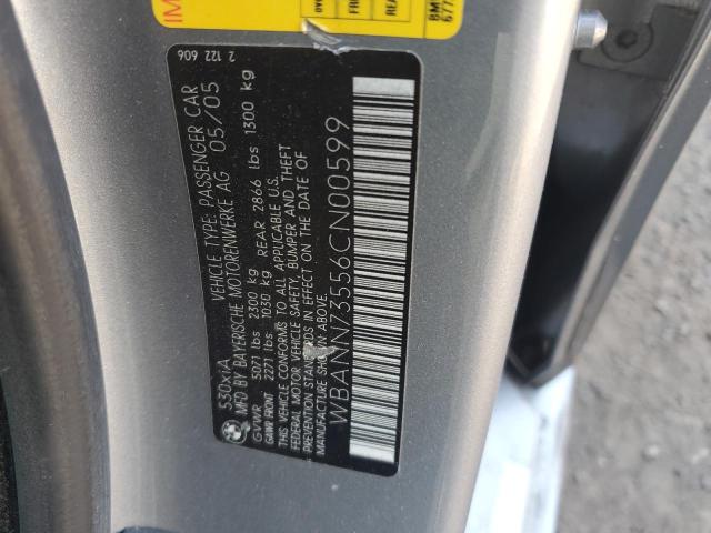 2006 BMW 530 Xit VIN: WBANN73556CN00599 Lot: 56039654