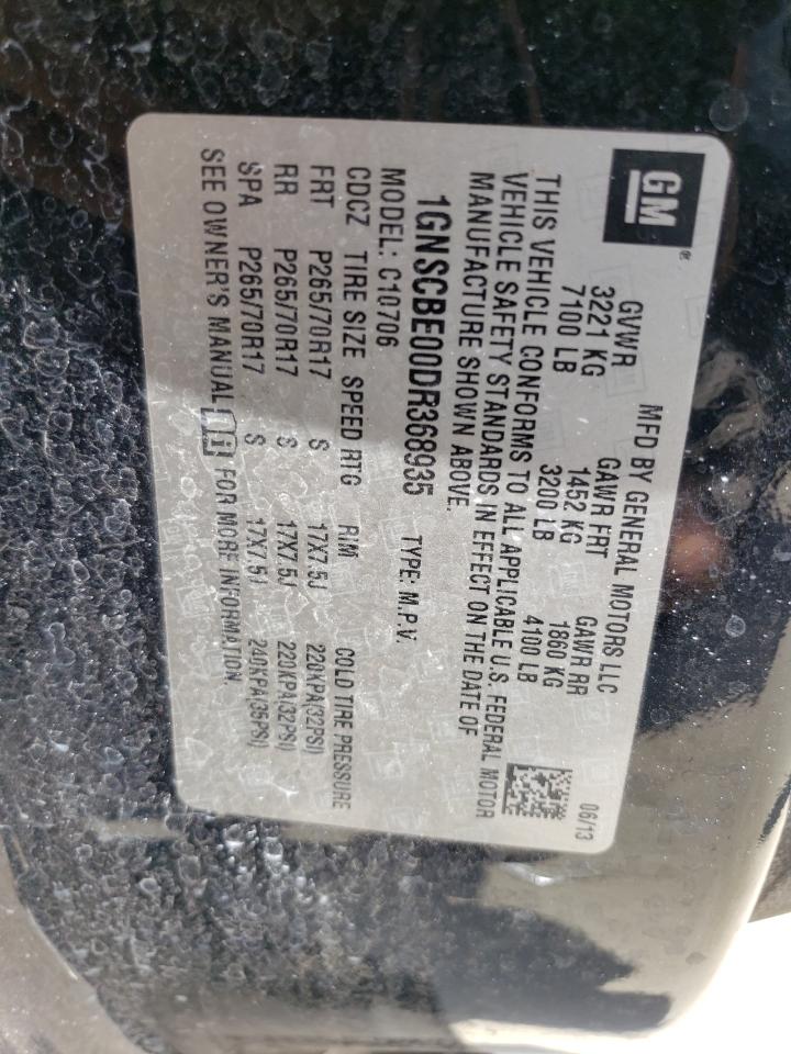 1GNSCBE00DR368935 2013 Chevrolet Tahoe C1500 Lt