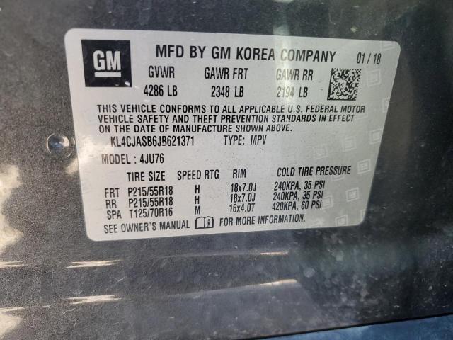 2018 Buick Encore Preferred VIN: KL4CJASB6JB621371 Lot: 59081334