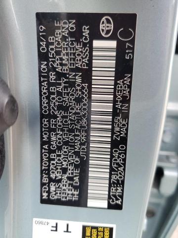 2019 Toyota Prius VIN: JTDL9RFU8K3006664 Lot: 58351964