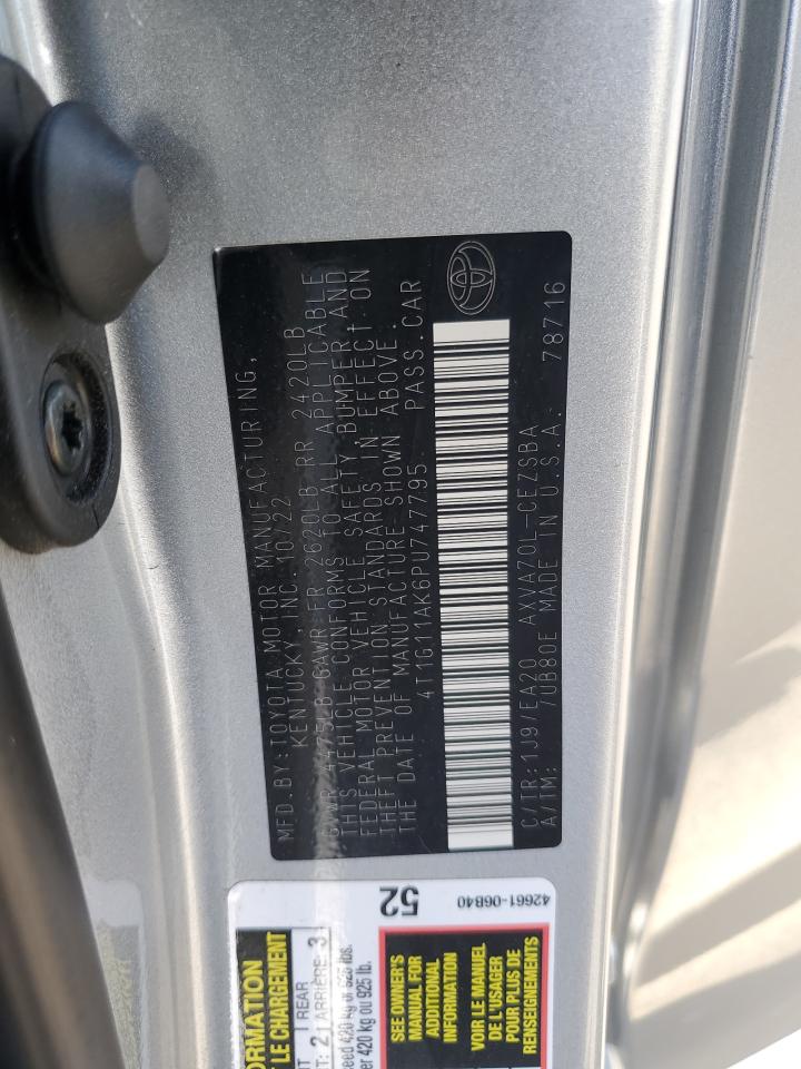 4T1G11AK6PU747795 TOYOTA CAMRY 2023