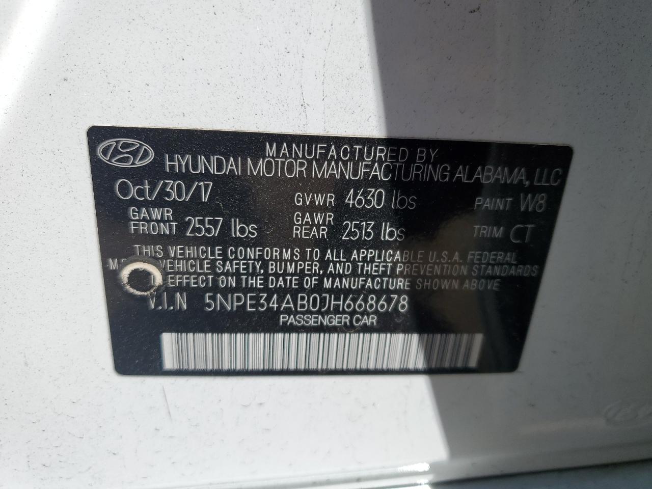 5NPE34AB0JH668678 2018 Hyundai Sonata Sport