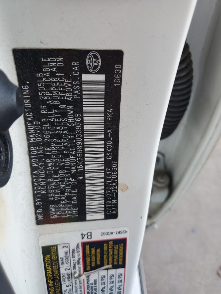 4T1BK36B89U339765 2009 Toyota Avalon Xl