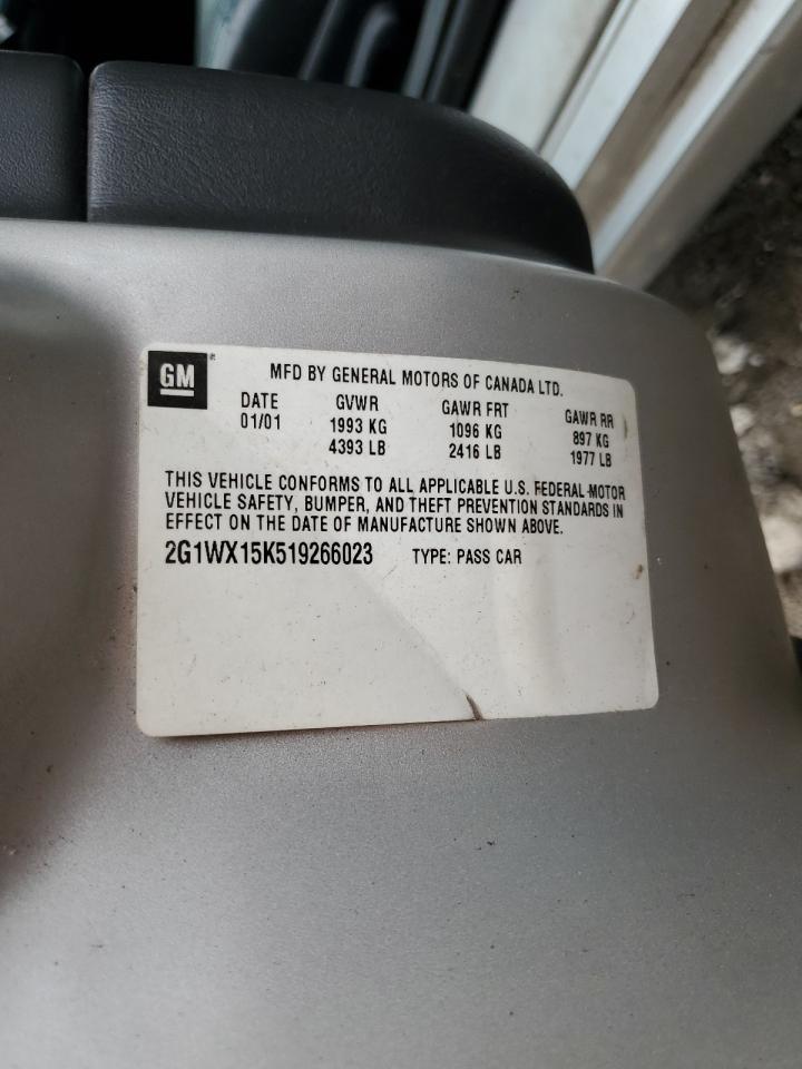 2G1WX15K519266023 2001 Chevrolet Monte Carlo Ss