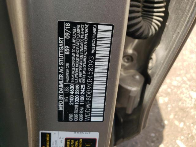 2019 Mercedes-Benz C 300 VIN: WDDWF8DB9KR458093 Lot: 59213884