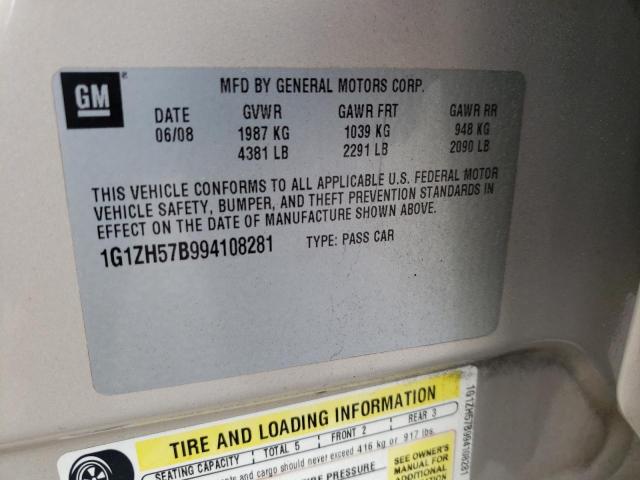 2009 Chevrolet Malibu 1Lt VIN: 1G1ZH57B994108281 Lot: 59622204