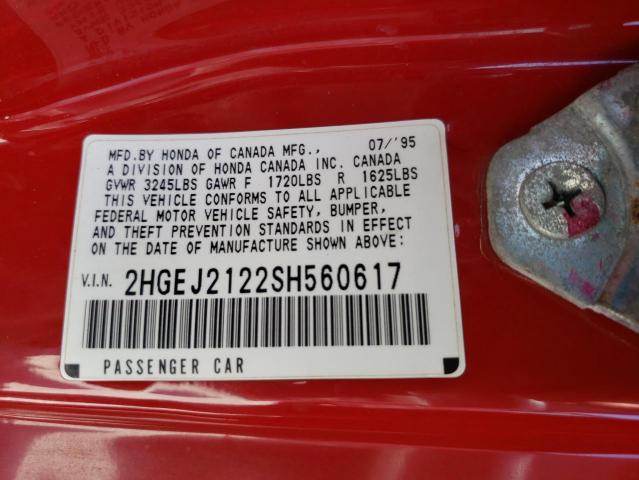2HGEJ2122SH560617 1995 Honda Civic Dx