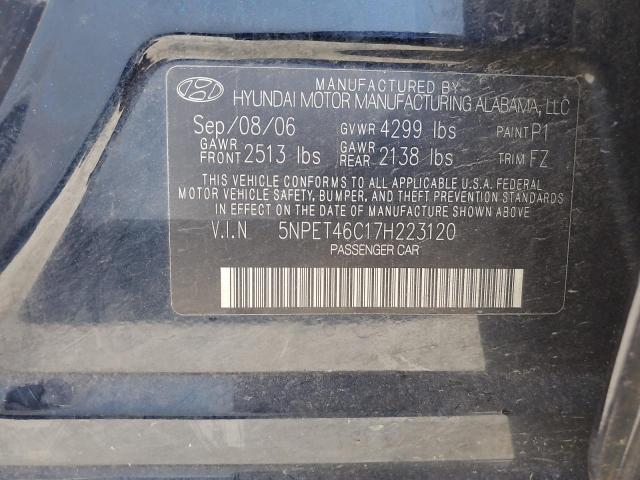 2007 Hyundai Sonata Gls VIN: 5NPET46C17H223120 Lot: 57355694