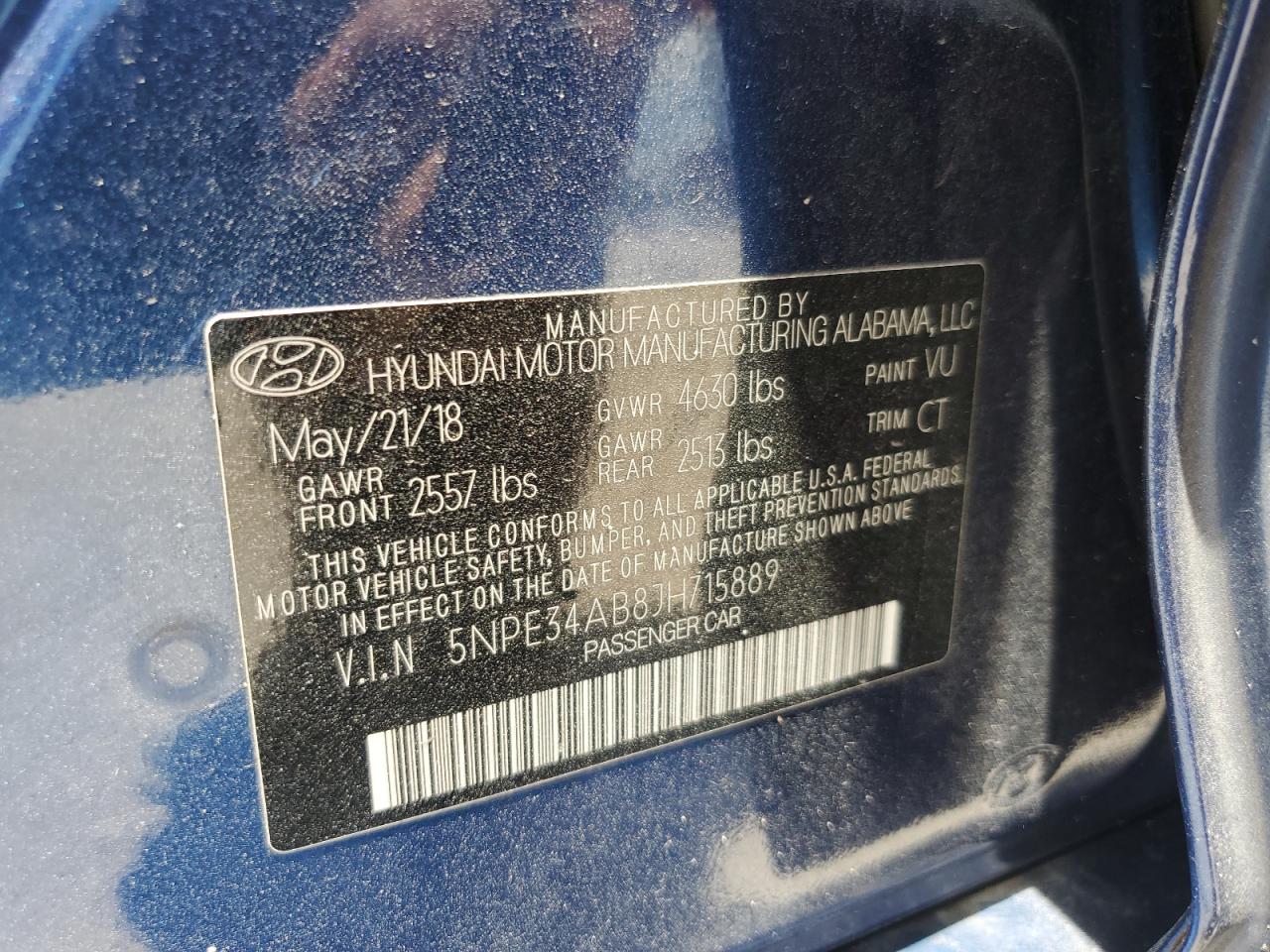 5NPE34AB8JH715889 2018 Hyundai Sonata Sport