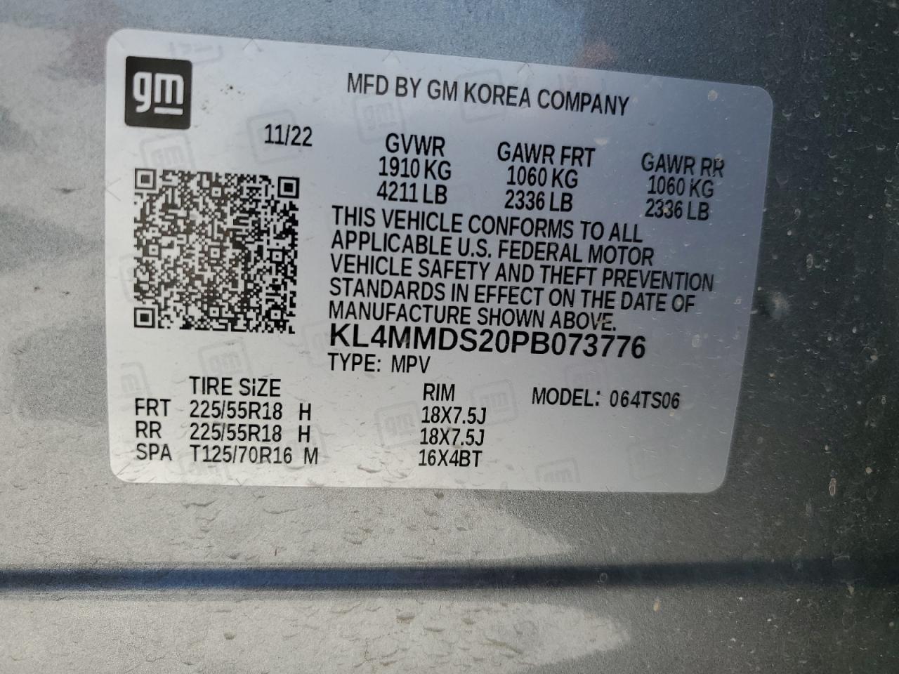 KL4MMDS20PB073776 2023 Buick Encore Gx Select