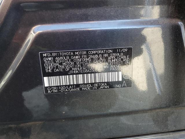 2010 Lexus Es 350 VIN: JTHBK1EG8A2365089 Lot: 57353334