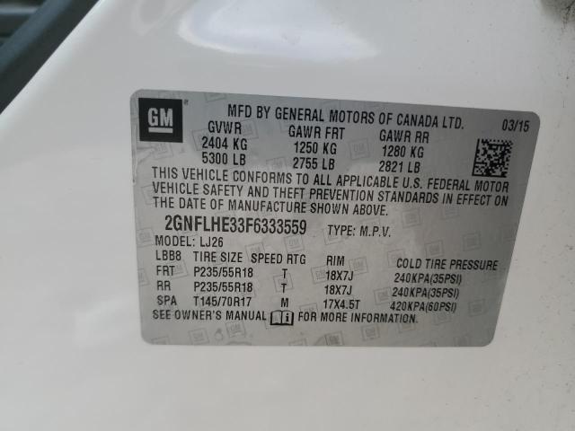 2015 Chevrolet Equinox Ltz VIN: 2GNFLHE33F6333559 Lot: 59123374