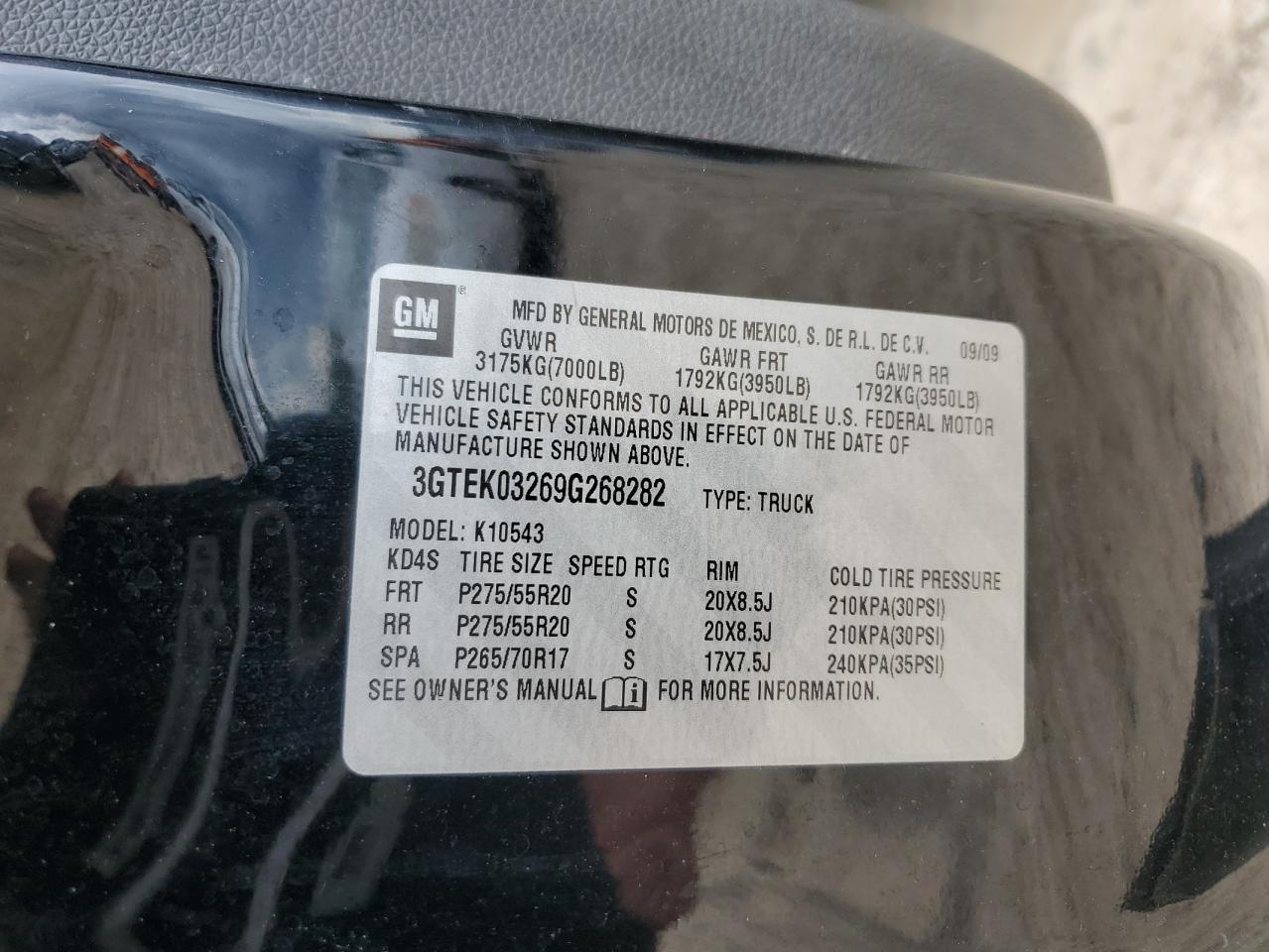 3GTEK03269G268282 2009 GMC Sierra K1500 Denali