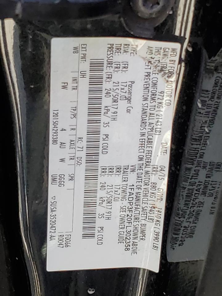 1FADP3F20FL302358 2015 Ford Focus Se