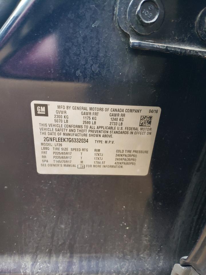 2GNFLEEK7G6332034 CHEVROLET EQUINOX 2016