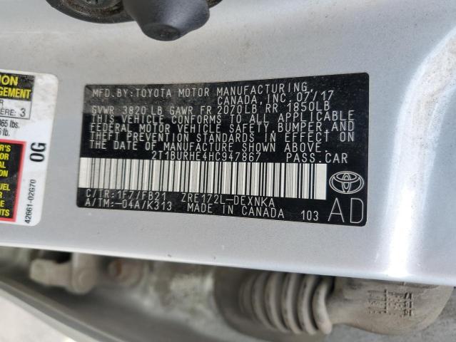 2T1BURHE4HC947867 2017 TOYOTA COROLLA - Image 12