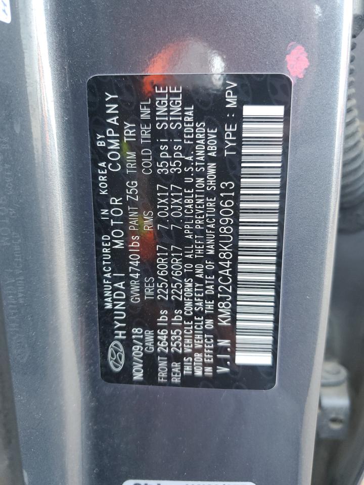 KM8J2CA48KU890613 2019 Hyundai Tucson Se