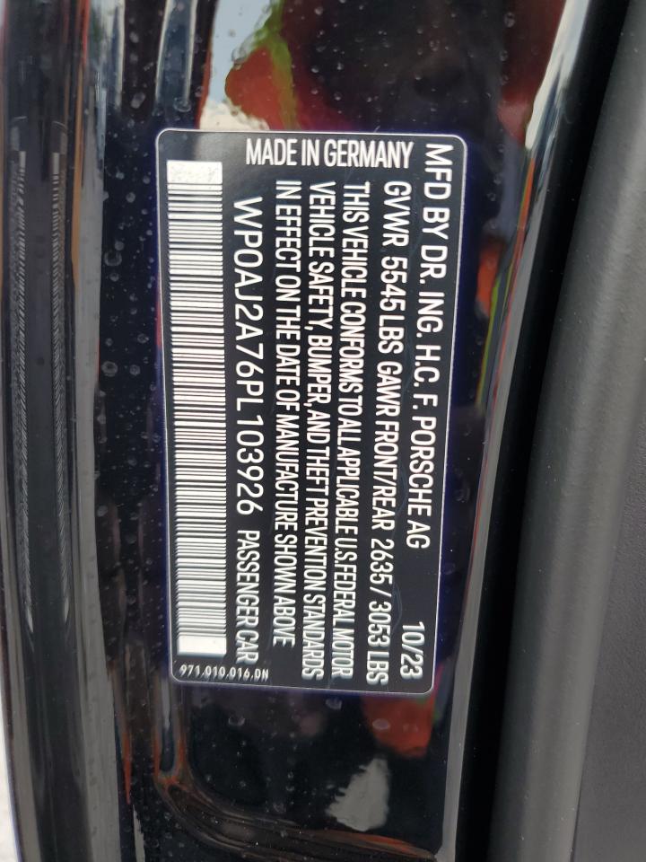 WP0AJ2A76PL103926 2023 Porsche Panamera Base