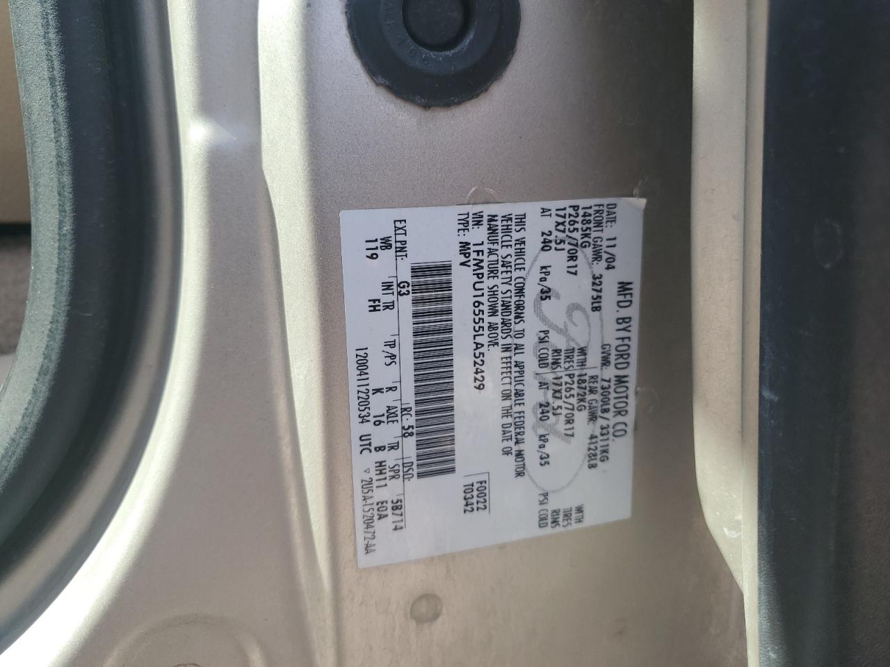 1FMPU16555LA52429 2005 Ford Expedition Xlt