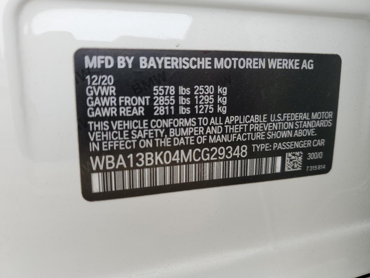 WBA13BK04MCG29348 2021 BMW M550Xi