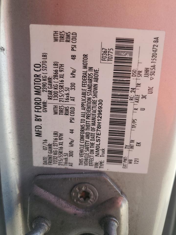 NM0LS7E78H1296930 FORD TRANSIT 2017