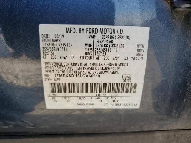 2020 Ford Explorer Xlt VIN: 1FMSK8DH6LGA60518 Lot: 60171244