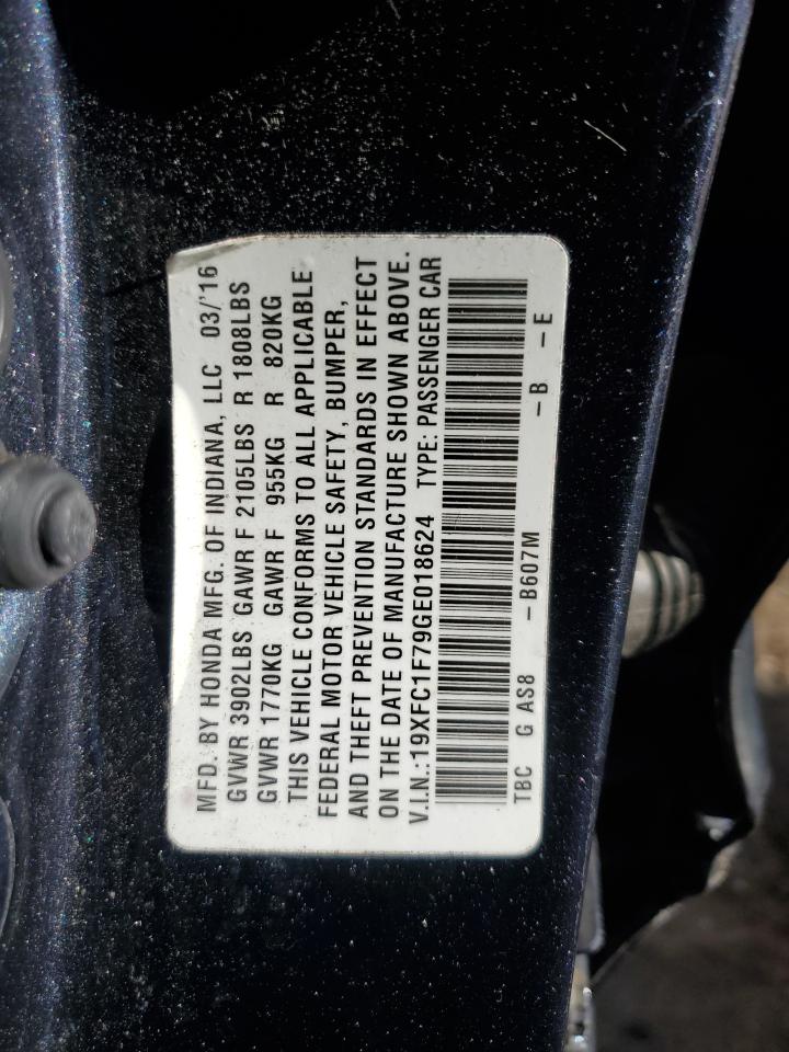 19XFC1F79GE018624 HONDA CIVIC 2016