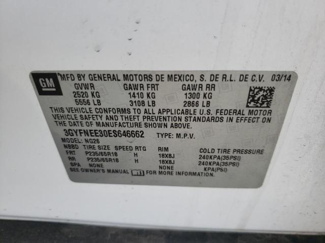 2014 Cadillac Srx Luxury Collection VIN: 3GYFNEE30ES646662 Lot: 60801244