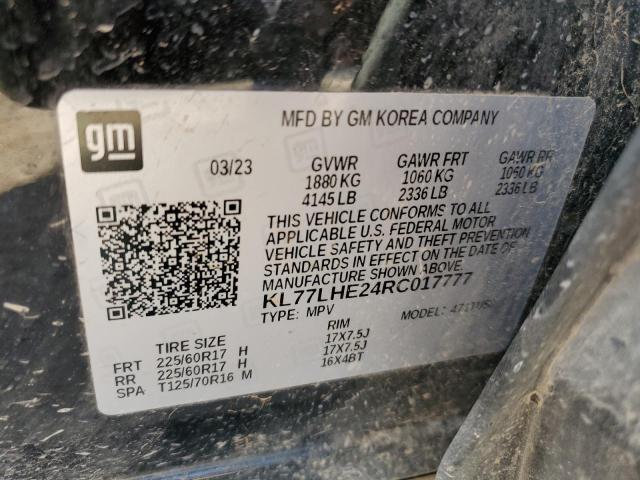 2024 Chevrolet Trax 1Lt VIN: KL77LHE24RC017777 Lot: 58478954