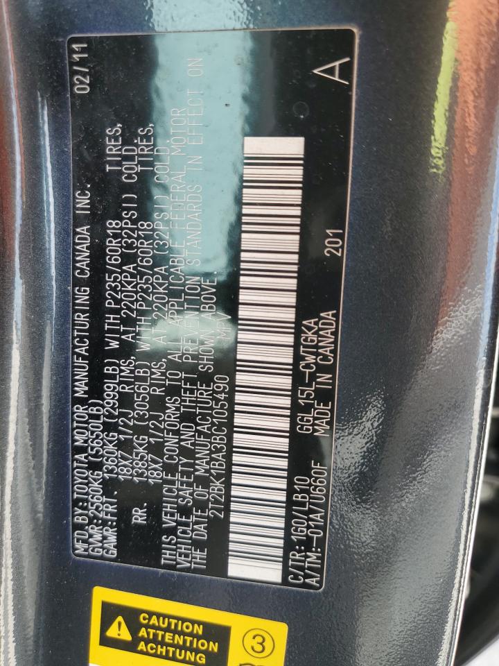 2T2BK1BA3BC105490 2011 Lexus Rx 350