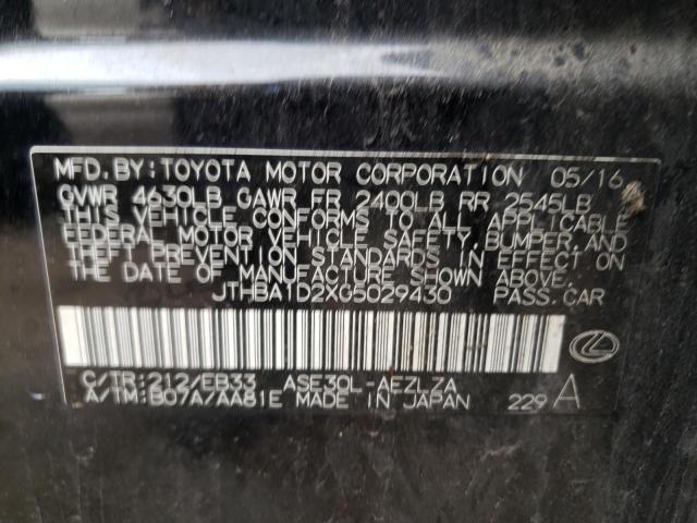 2016 LEXUS IS 200T - JTHBA1D2XG5029430
