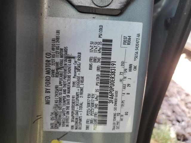 VIN 3FA6P0PU0ER383191 2014 Ford Fusion, Se Phev no.12