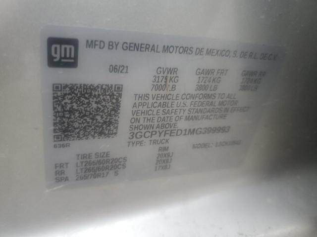 3GCPYFED1MG399993 Chevrolet All Models SILVERADO 13