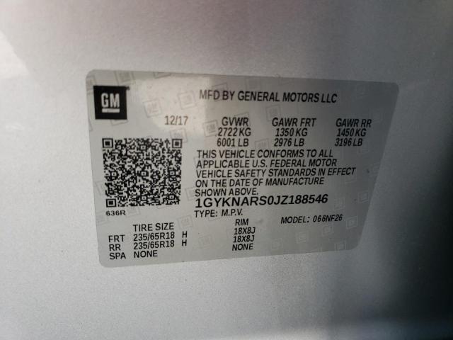 2018 Cadillac Xt5 VIN: 1GYKNARS0JZ188546 Lot: 56738124