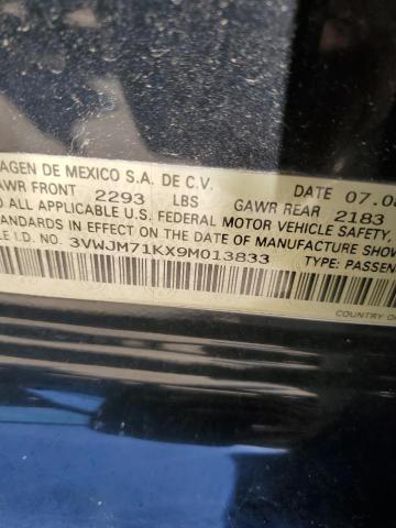 2009 Volkswagen Jetta S VIN: 3VWJM71KX9M013833 Lot: 57854404
