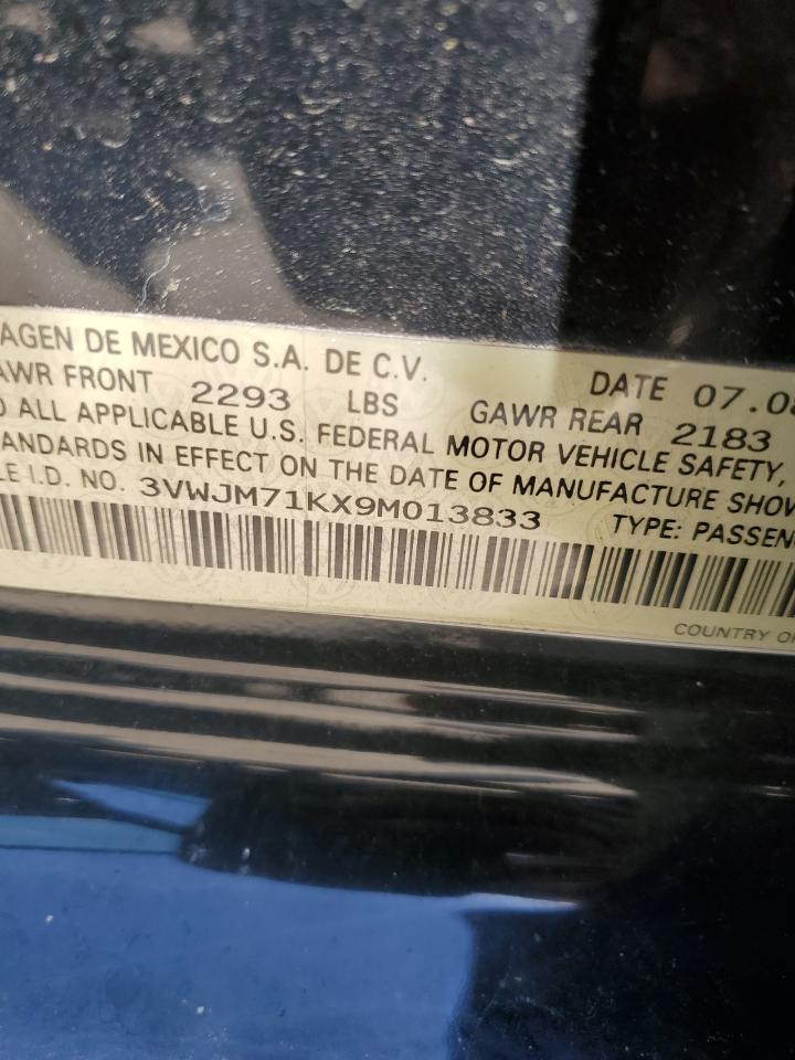 3VWJM71KX9M013833 2009 Volkswagen Jetta S