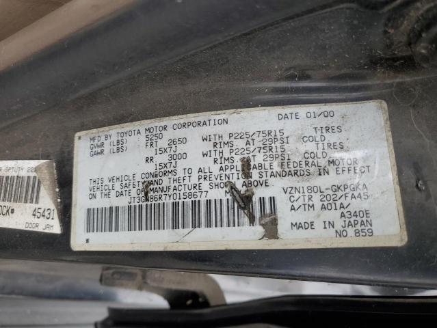 2000 Toyota 4Runner Sr5 VIN: JT3GN86R7Y0158677 Lot: 58501614
