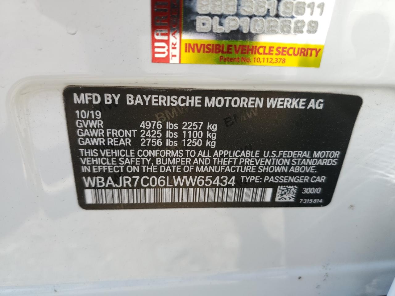 WBAJR7C06LWW65434 2020 BMW 530 Xi