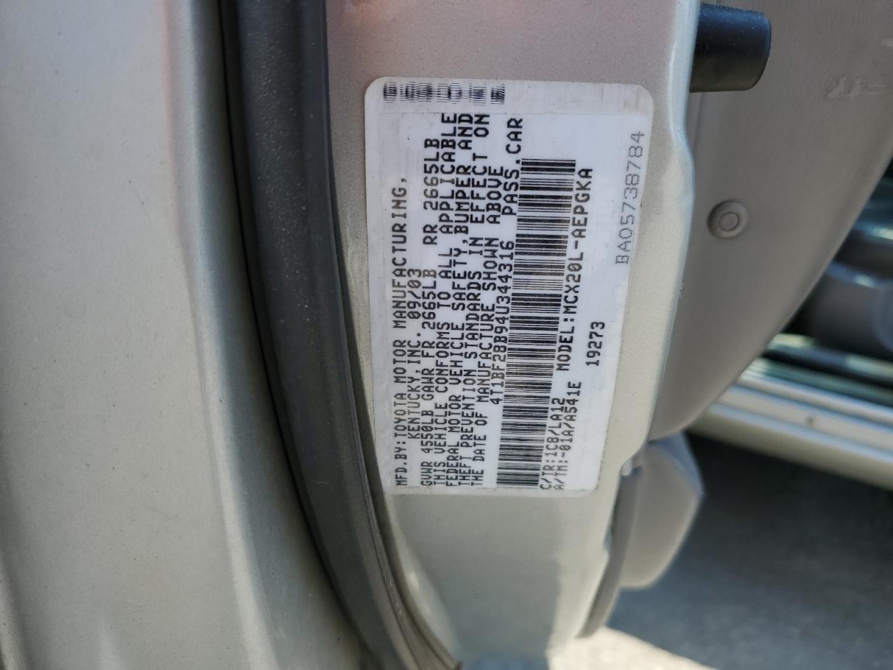 4T1BF28B94U344316 2004 Toyota Avalon Xl