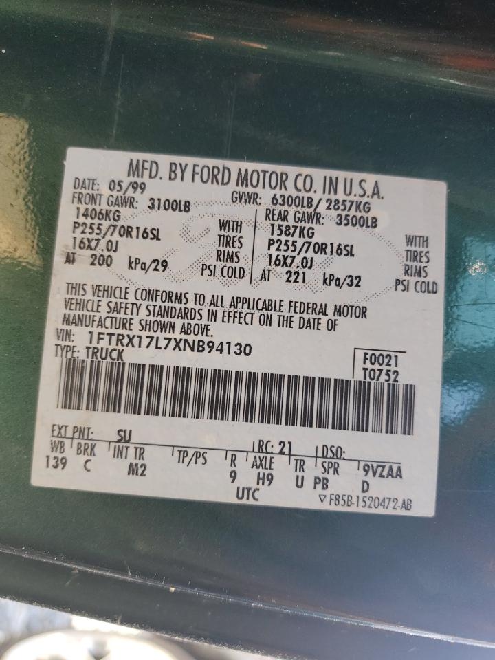 1FTRX17L7XNB94130 1999 Ford F150