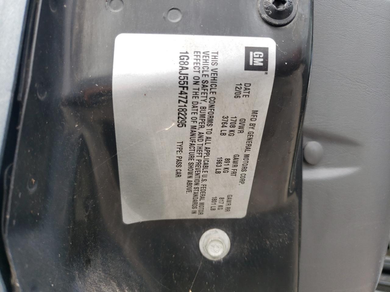 1G8AJ55F47Z182295 2007 Saturn Ion Level 2